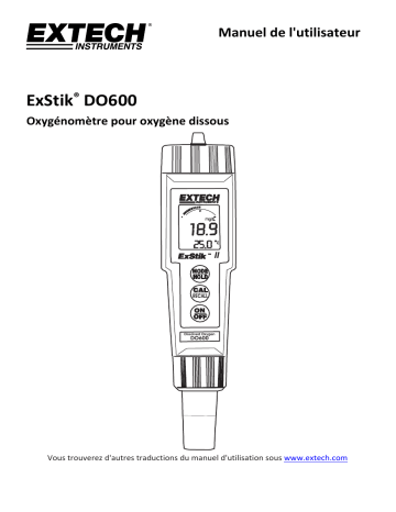 DO600-K | Extech Instruments DO600 Waterproof ExStik® II Dissolved Oxygen Meter Manuel utilisateur | Fixfr