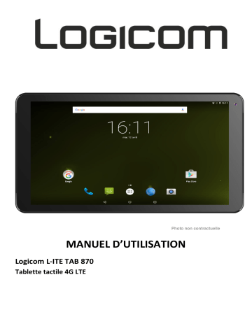 Logicom L-Ite Tab 870 LTE Mode d'emploi | Fixfr