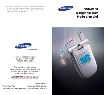 SGH-P100 navigateur WAP | Samsung SGH-P100 Mode d'emploi | Fixfr