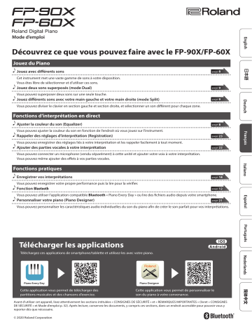 FP-60X | Roland FP-90X Digital Piano Manuel du propriétaire | Fixfr