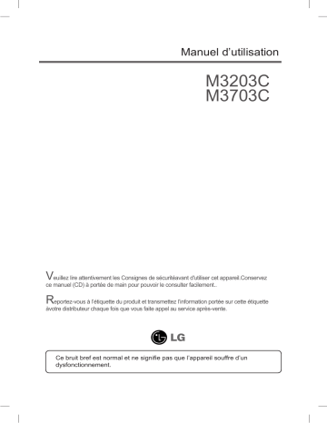 Manuel du propriétaire | LG M3203CCBA Manuel utilisateur | Fixfr