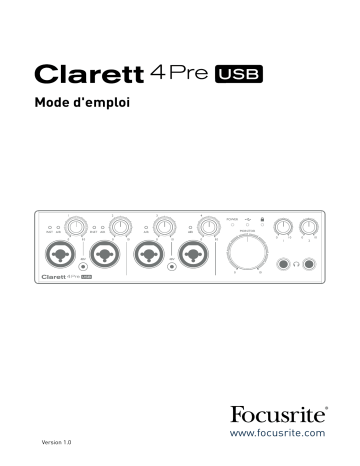 Focusrite Clarett 4Pre USB Mode d'emploi | Fixfr
