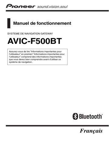 Pioneer AVIC F500 BT Manuel utilisateur | Fixfr