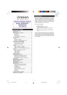 Oregon Scientific BAR628HG Manuel utilisateur