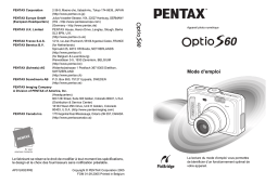 Pentax Série Optio S60 Mode d'emploi