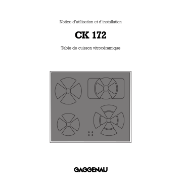 Manuel du propriétaire | Gaggenau CK172114 Manuel utilisateur | Fixfr