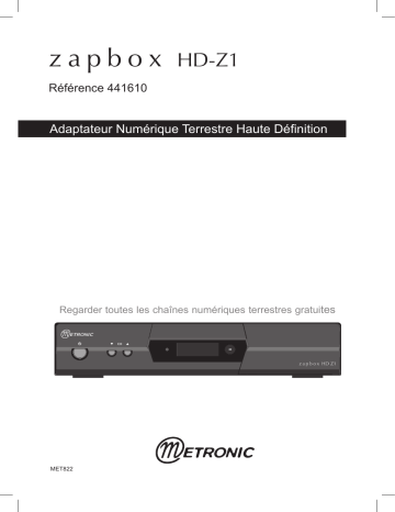 Manuel du propriétaire | Metronic ZAPBOX HD-Z1 Manuel utilisateur | Fixfr