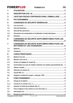 Powerplus POWEB1510 Manuel utilisateur