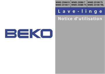 Manuel du propriétaire | Beko WMD 25080 TS Manuel utilisateur | Fixfr