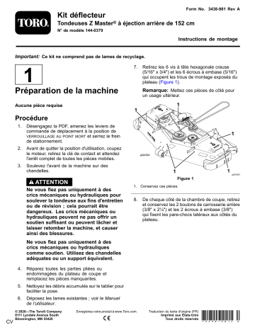 Guide d'installation | Toro Baffle Kit, 60in Rear Discharge Z Master Mowers Riding Product Manuel utilisateur | Fixfr