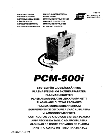 ESAB PCM 500i Manuel utilisateur | Fixfr