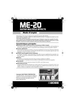 Boss ME-20 Manuel utilisateur