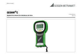 Gossen MetraWatt GEOHM C Manuel utilisateur