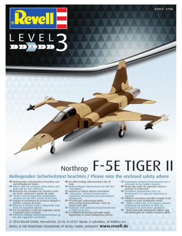 Manuel du propriétaire | Revell Northrop F-5E Tiger II Manuel utilisateur | Fixfr