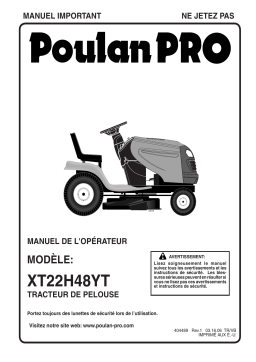 Poulan XT22H48YT Manuel utilisateur