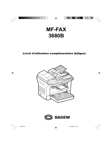 Manuel du propriétaire | Sagem MF 3680B Manuel utilisateur | Fixfr