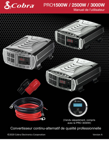 PRO 1500W | PRO 2500W | Manuel du propriétaire | Cobra PRO 3000W • PRO Series - Power Inverter Manuel utilisateur | Fixfr