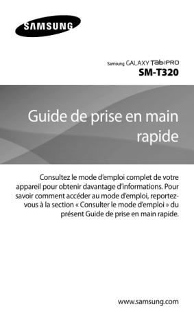 SM-T320 | Mode d'emploi | Samsung Galaxy Tab Pro 8.4 Manuel utilisateur | Fixfr