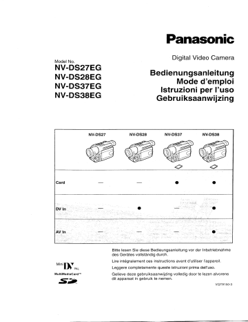 Manuel du propriétaire | Panasonic NVDS37EG Manuel utilisateur | Fixfr