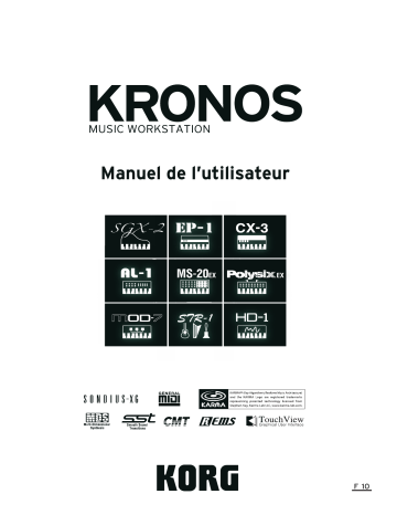 KRONOS Gold | KRONOS TITANIUM | KRONOS LS | KRONOS SE | Mode d'emploi | Korg KRONOS Platinum Manuel utilisateur | Fixfr