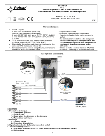 Mode d'emploi | Pulsar SF108-CR Manuel utilisateur | Fixfr