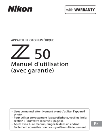 Mode d'emploi | Nikon Z50 Manuel utilisateur | Fixfr