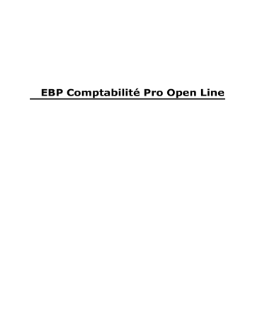 EBP Compta Pro Open Line Mode d'emploi | Fixfr