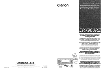 Manuel du propriétaire | Clarion DRX960RZ Manuel utilisateur | Fixfr