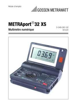 Gossen MetraWatt METRAport 32XS Operating instrustions