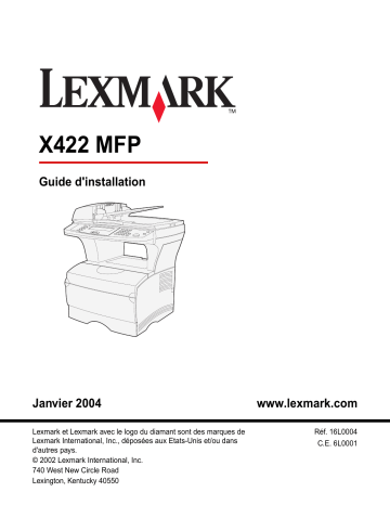 Manuel du propriétaire | Lexmark X422 MFP Manuel utilisateur | Fixfr