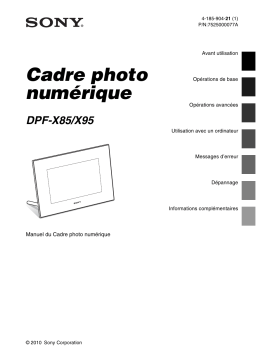 Sony DPF-X95 Manuel utilisateur