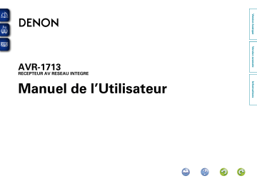 Manuel du propriétaire | Denon AVR-1713AVR-1713BKAVR1713 Manuel utilisateur | Fixfr