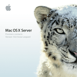 Apple MAC OS X SERVER 10.6 SNOW LEOPARD Manuel utilisateur