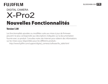 Manuel du propriétaire | Fujifilm X-Pro2 Camera Manuel utilisateur | Fixfr
