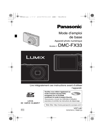 Panasonic DMC FX33 Mode d'emploi | Fixfr