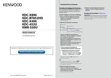 Manuel du propriétaire | Kenwood KDC-X496 Manuel utilisateur | Fixfr