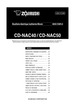 Zojirushi CD-NAC40/50 Manuel utilisateur