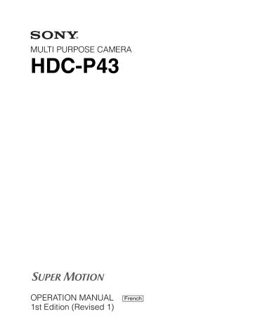 Sony HDC-P43 Mode d'emploi | Fixfr