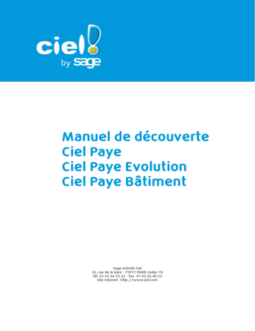 Paye Bâtiment 2013 Windows | Paye Évolution 2013 Windows | Ciel Paye 2013 Windows Manuel utilisateur | Fixfr