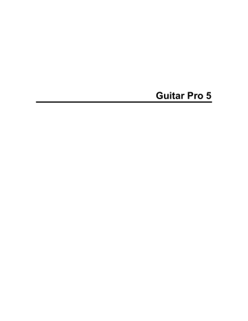 Mode d'emploi | GUITAR PRO 5 Manuel utilisateur | Fixfr