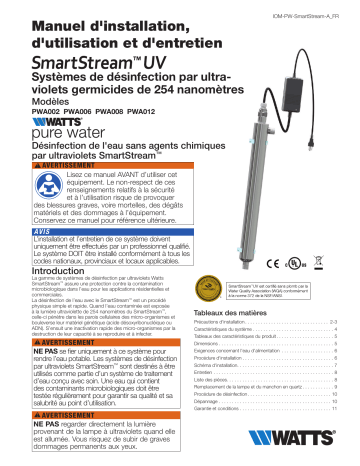 Watts SmartStream PW-A Guide d'installation | Fixfr