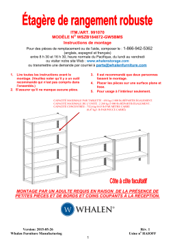 Whalen 991070 / WSZB184872-GW5BMS Heavy Duty Storage Rack  Manuel utilisateur