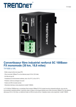 Trendnet RB-TI-F10S30 Hardened Industrial 100Base-FX Single-Mode SC Fiber Converter (30 km, 18.6 mi.) Fiche technique