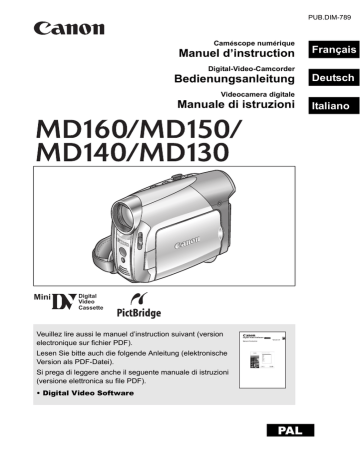 MD150 | MD130 | MD140 | Mode d'emploi | Canon MD160 Manuel utilisateur | Fixfr