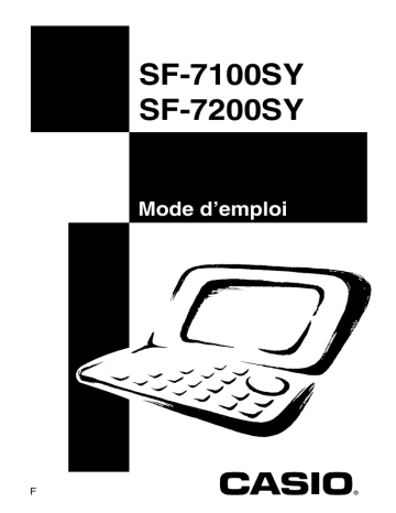Manuel du propriétaire | Casio SF-7100SY Manuel utilisateur | Fixfr