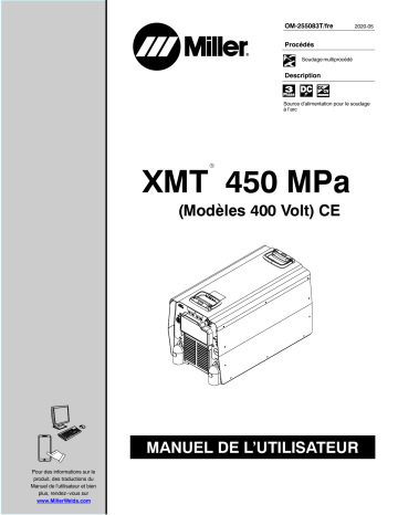 NA272536U | Manuel du propriétaire | Miller XMT 450 MPA (400 VOLT MODEL) CE Manuel utilisateur | Fixfr