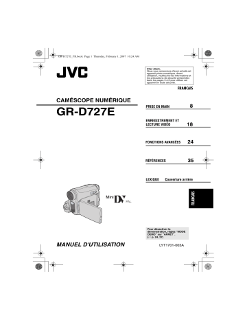 Manuel du propriétaire | JVC GR-D727EX Manuel utilisateur | Fixfr
