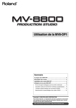 Roland MV-8800 Manuel utilisateur