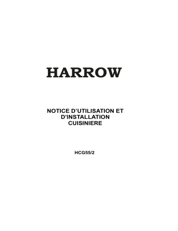 Manuel du propriétaire | Harrow HCG55/2 Cuisinière Manuel utilisateur | Fixfr