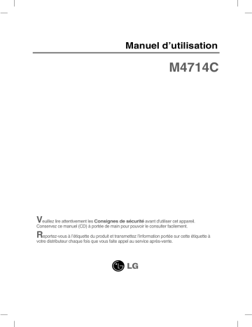 Manuel du propriétaire | LG M4714C-BA Manuel utilisateur | Fixfr